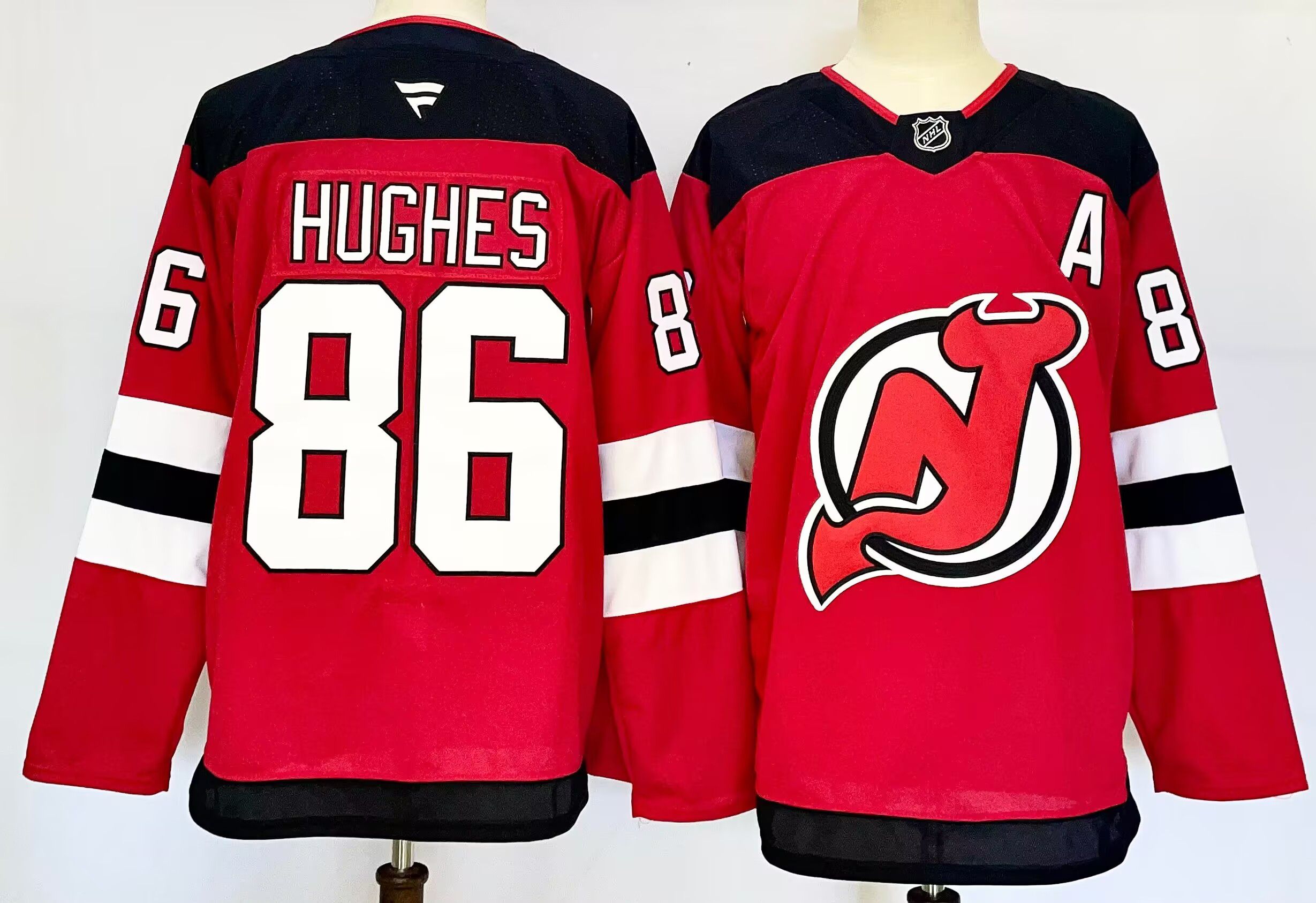 Men New Jersey Devils 86 Hughes Red 2025 Home Premier Player NHL Jersey